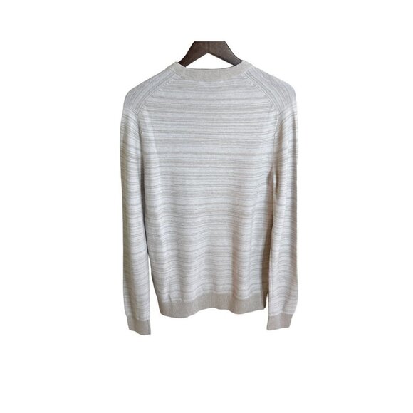 Michael Kors Men's Crew Neck Sweater Oatmeal Made in USA Cotton - Picture 4 of 10